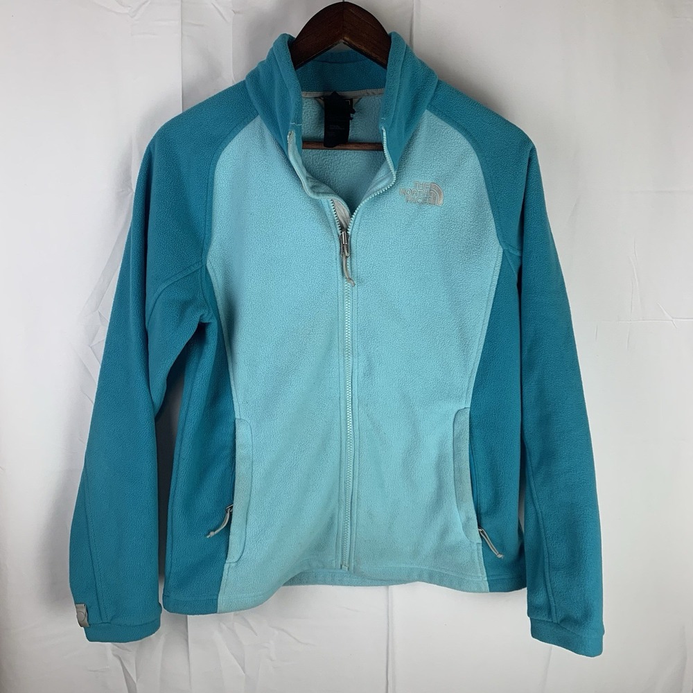 The North Face Teal Blue Fleece Full Zip Jacket Womens Medium